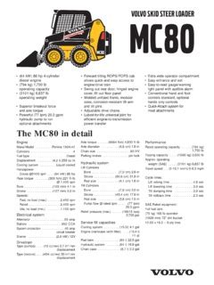 volvo mc80 skid steer specs